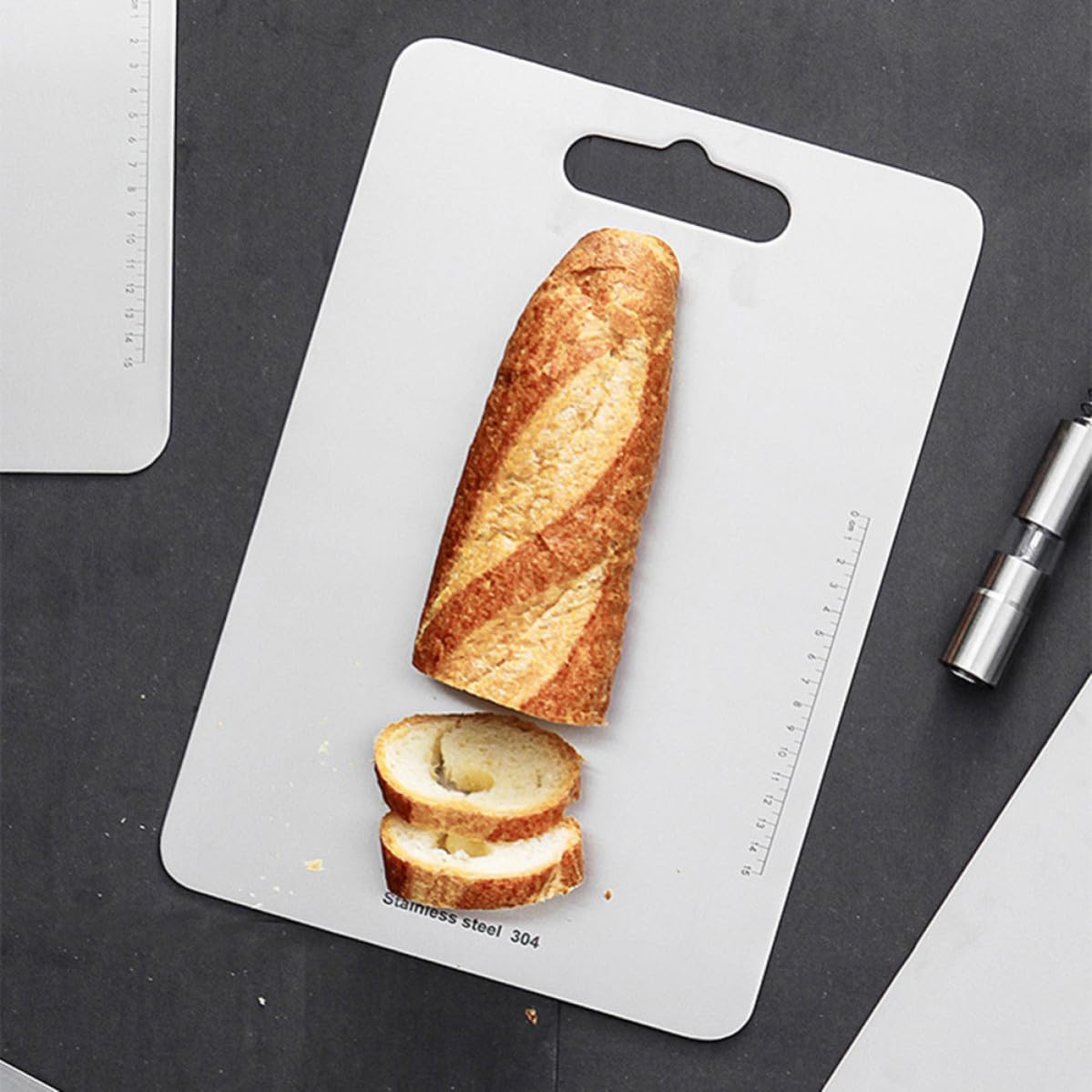 Tagliere da Cucina in Acciaio Inox Rettangolare Reversibile