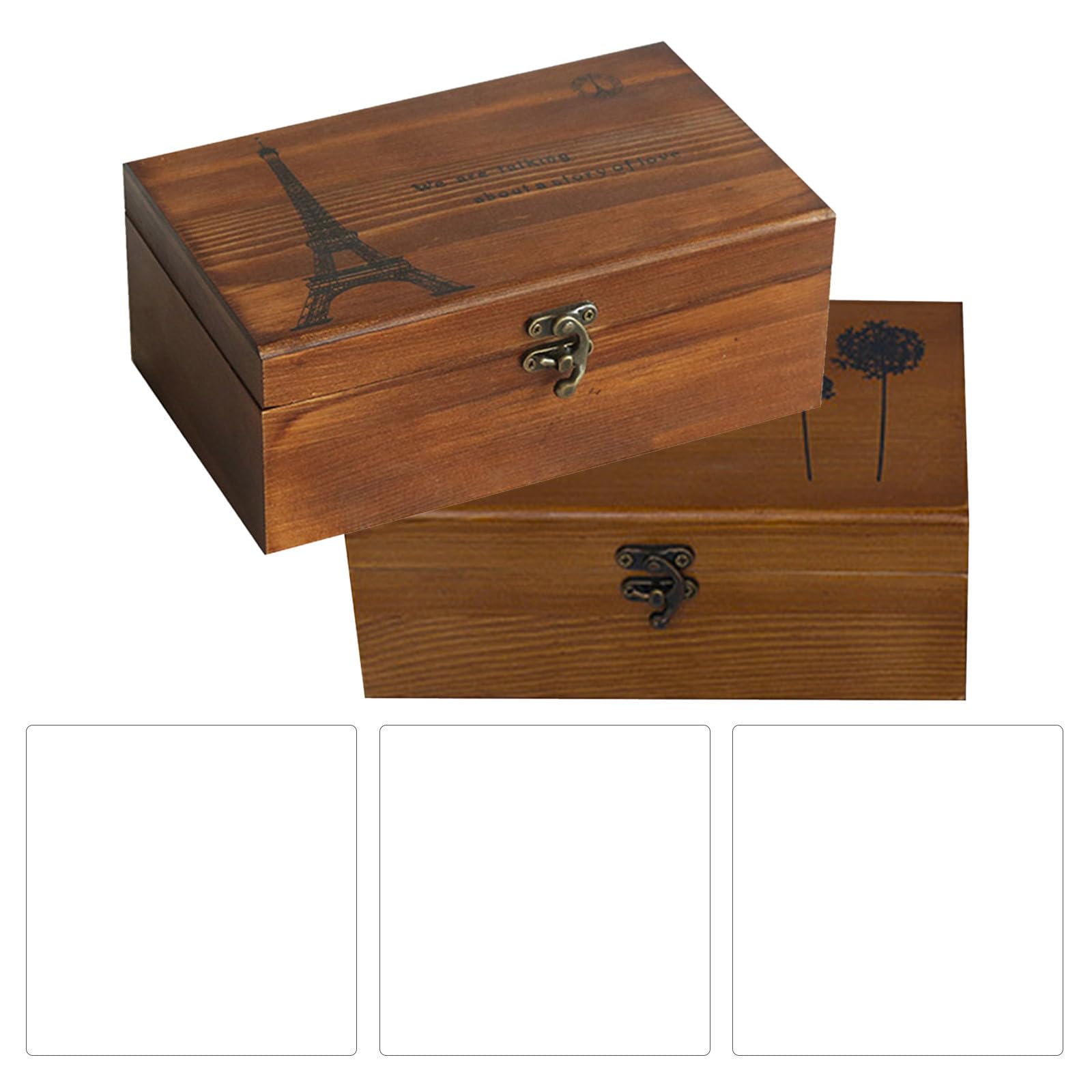 SHINEOFI 2 Piezas Caja de Costura de Madera Vintage para Almacenamiento de Hilos y Agujas con Tapa Diseño Portátil y Resistente para Manualidades y Costura Casa