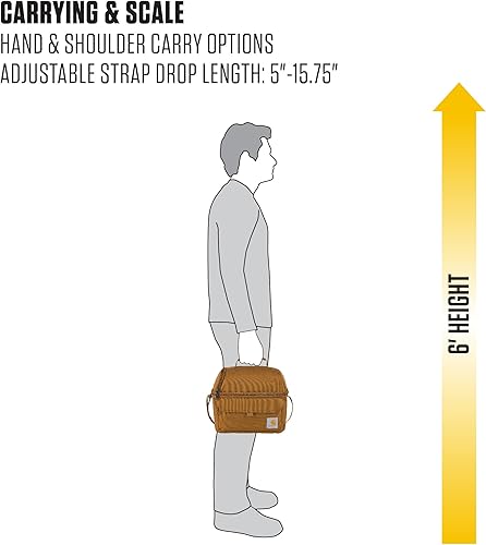 Miniatura 7 de Carhartt Lonchera con dos compartimentos para 12 latas  Lonchera duradera y totalmente aislada para mujeres y hombres, lonchera grande (Carhartt