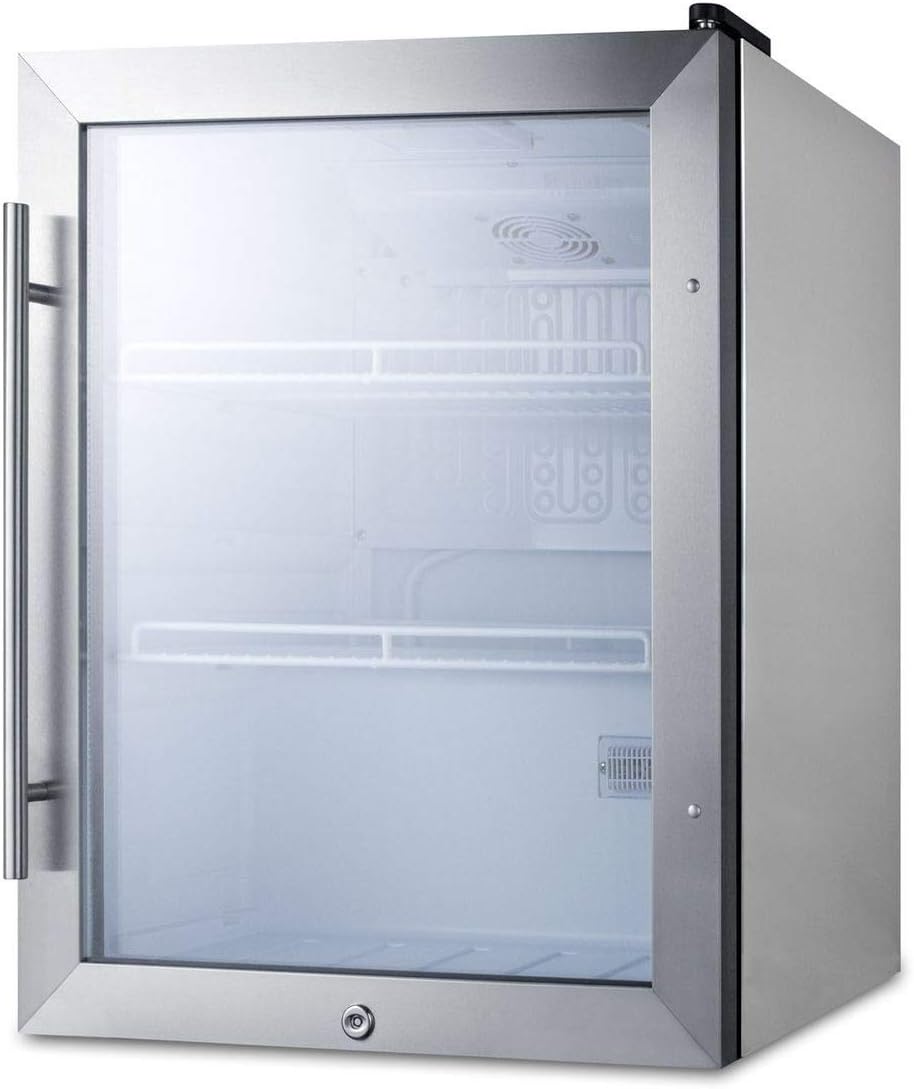 Summit Appliance SPR314LOSCSS Compact Outdoor Beverage Center with Stainless Steel Trimmed Glass Door, Automatic Defrost, Adjustable Thermostat, Stainless Steel Cabinet and Front Lock