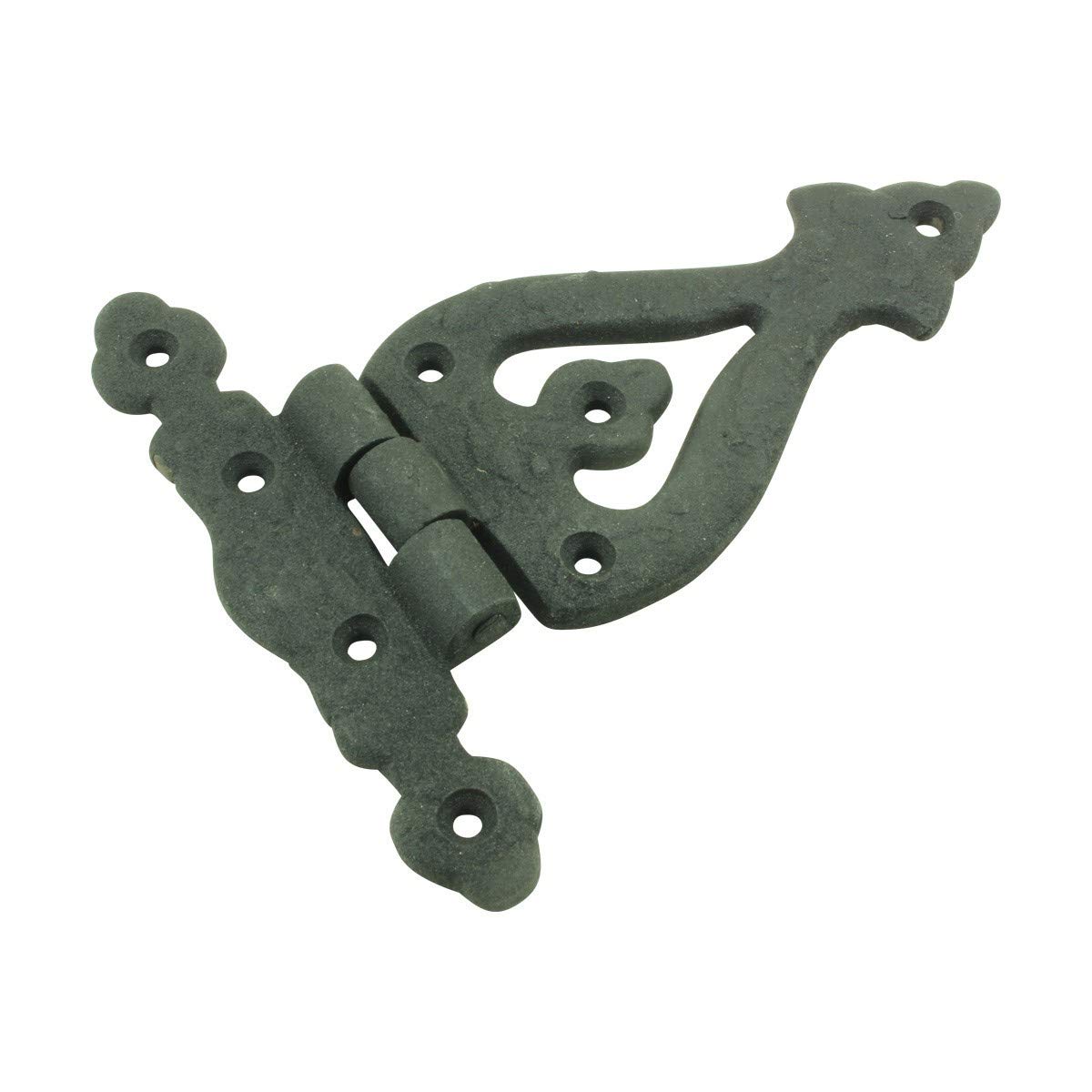 Renovators Supply Manufacturing Bisagra de correa de puerta de armario con herrajes de 5-3/8 pulgadas. Bisagra de montaje empotrado de hierro forjado negro resistente a la corrosión para armarios,