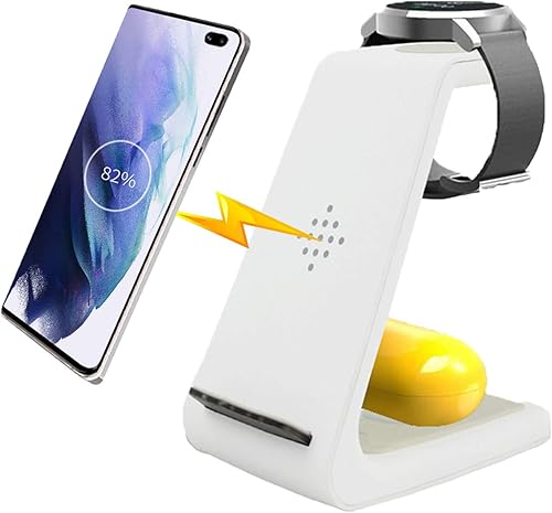 Cargador inalámbrico para Samsung, estación de carga 3 en 1 para Galaxy Watch 3 y Buds, Samsung S21/S20/S10/Note 20/10/9/8 (no para Galaxy Watch 4)