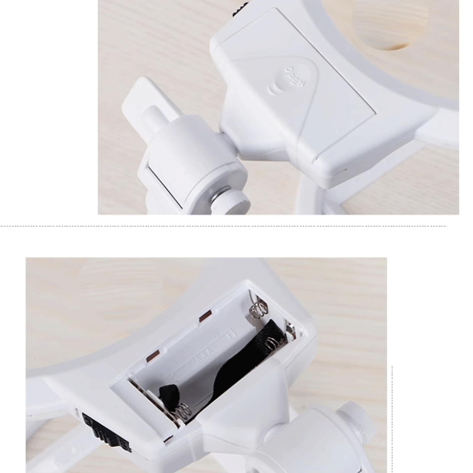 DOUKI Lupa asférica Plegable con luz LED y Base Estable, Lupa asférica para Abalorios y fabricación de Joyas