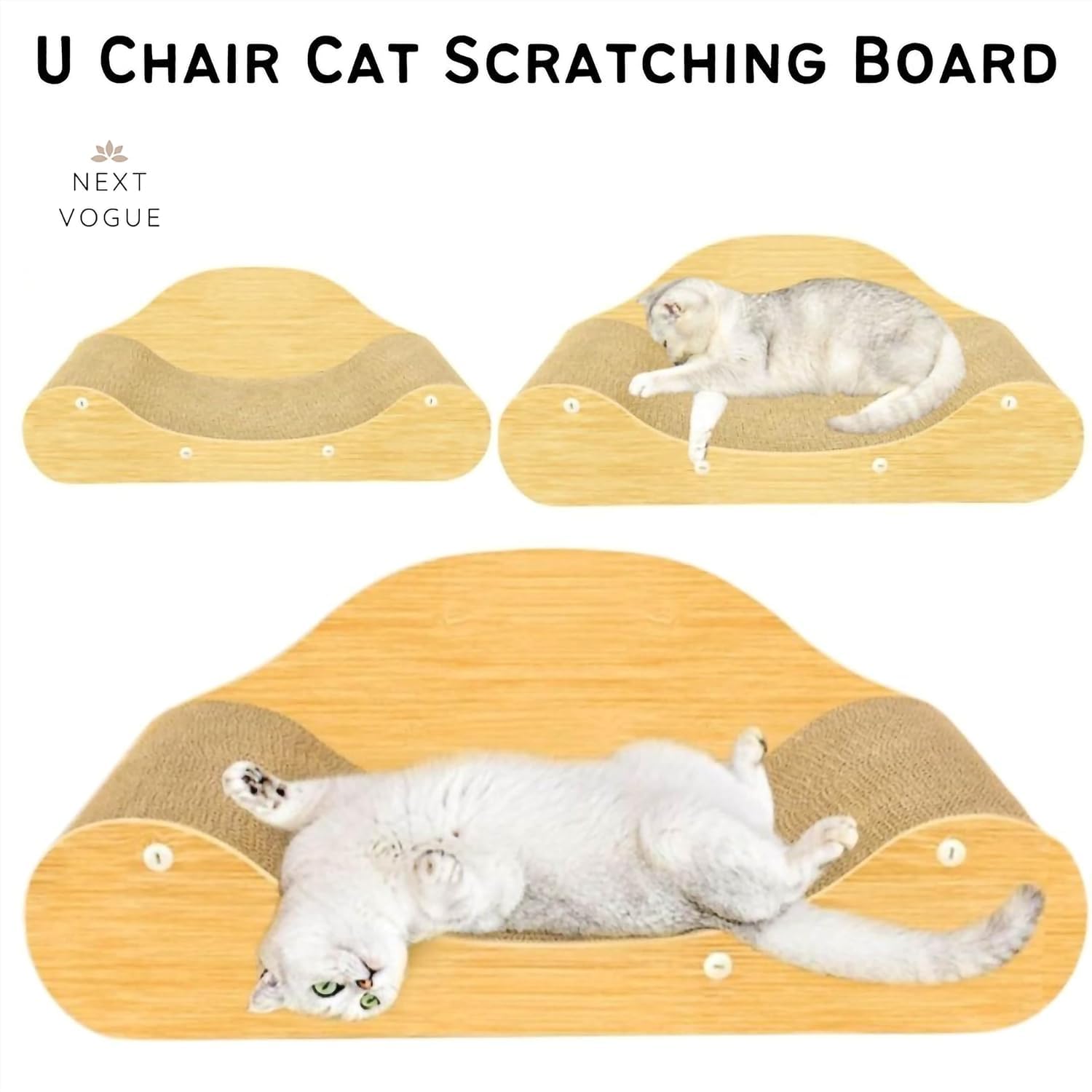 أداة خدش لطيفة للقطط من الميكاكوز، سرير استرخاء، أريكة قطط، لوح خدش للقطط، وسادة خدش للقطط، 60 سم × 24 سم × 23 سم مع لعبة حشيشة القطط.