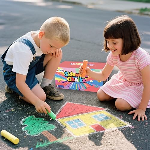 Miniatura 6 de Juego de 60 tizas para acera lavables de colores gigantes, 20 colores para estudiantes, adolescentes, suministros escolares, entrada y parque