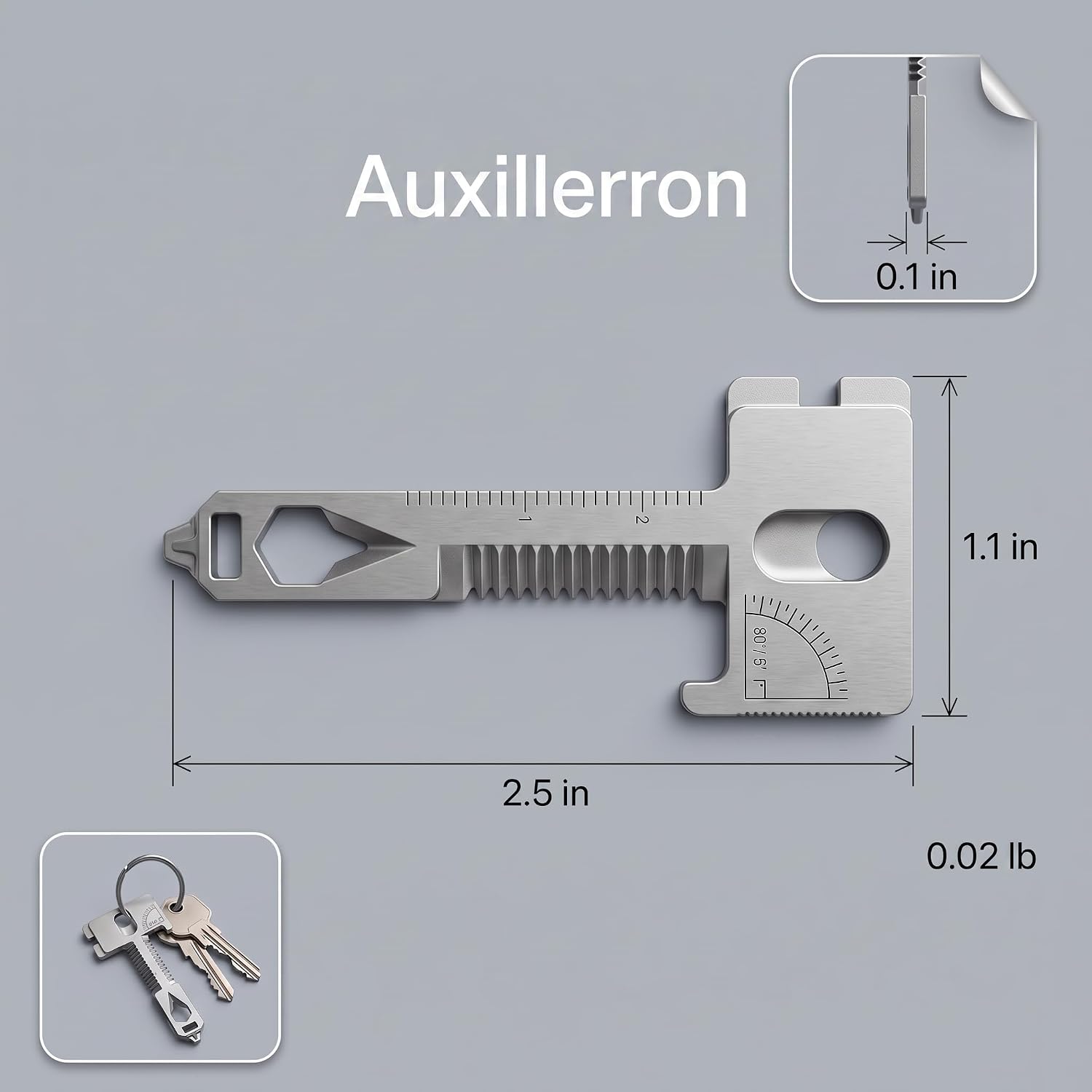 Keychain Multi Tool Stainless Steel Bottle Opener Wrench Ruler EDC image 2
