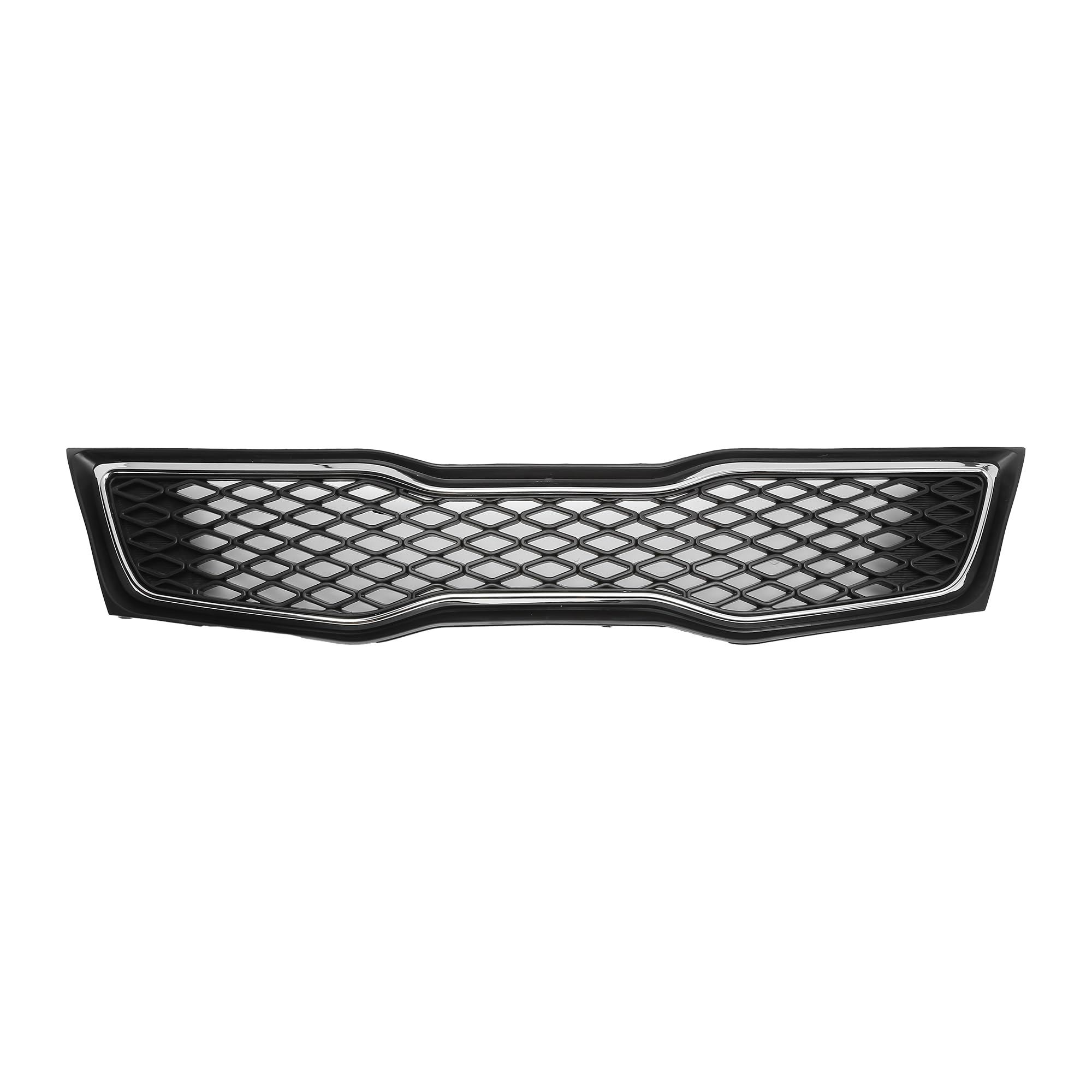 X AUTOHAUX Front Upper Hood Bumper Grille Grill for Kia Optima 2011-2013 Front Upper Bumper Kidney Grille Grill Prismatic Black Chrome Silver Tone