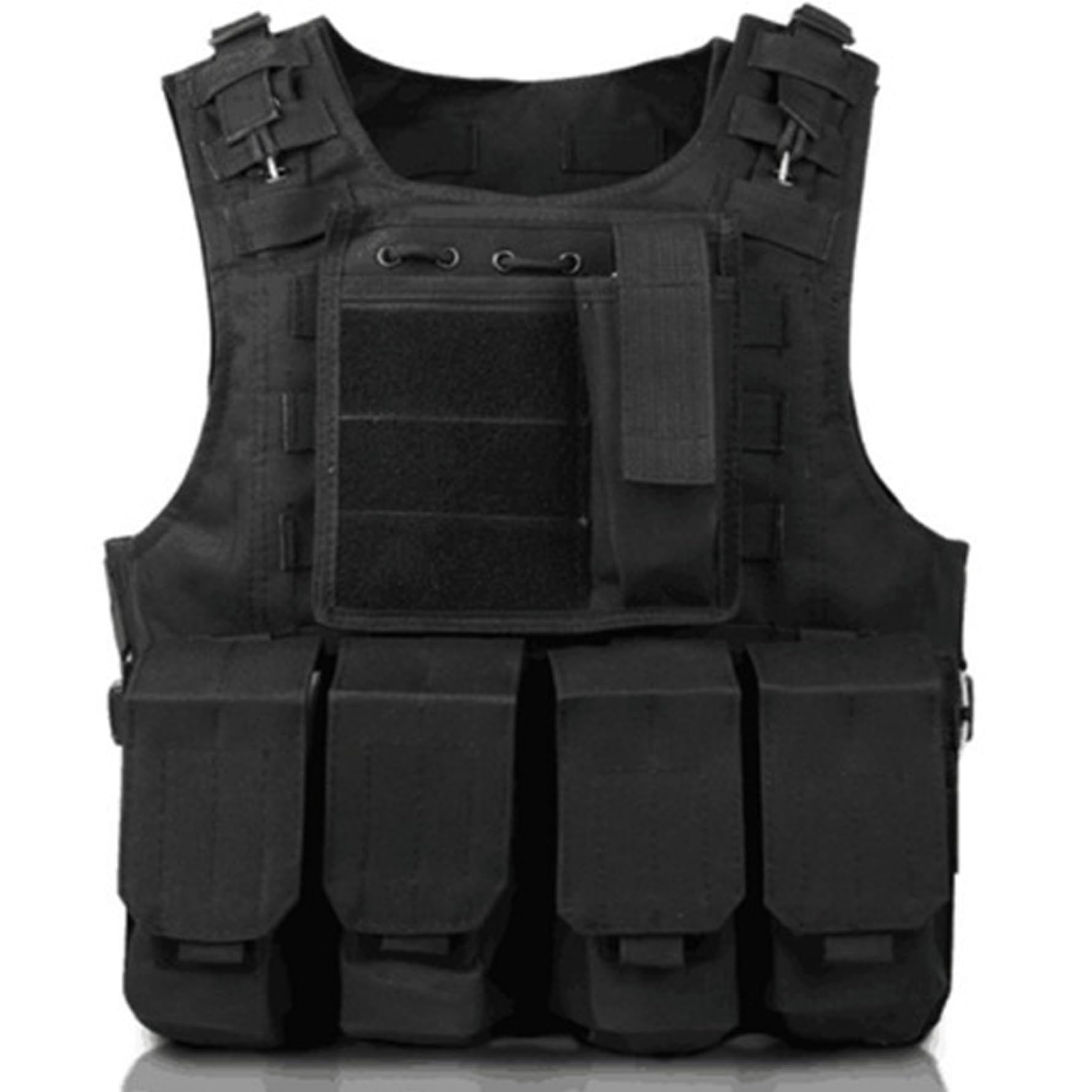 Chaleco de seguridad, chaleco Airsoft ajustable, ligero, paintball, portador de placa de liberación rápida, comodidad, policía, multifuncional, al aire libre para juegos de tren
