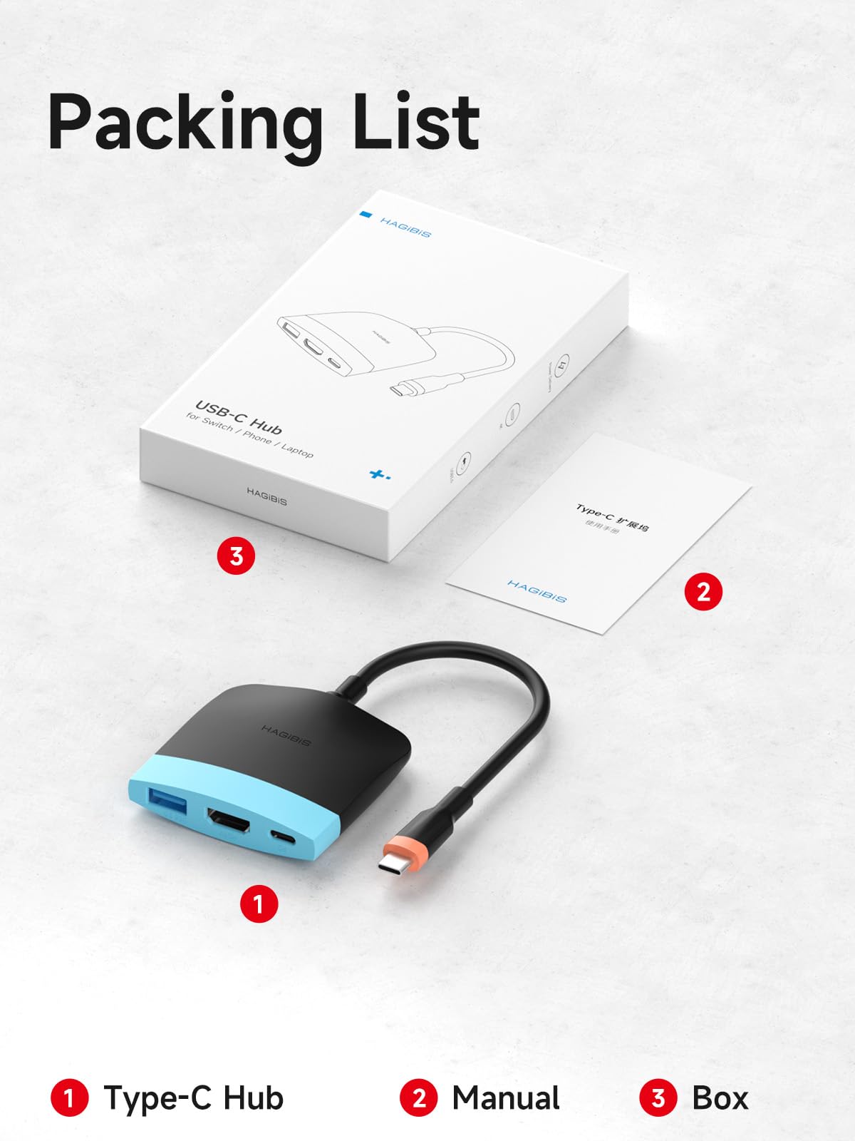 Hagibis Dock Switch2 pour Switch 1/2/OLED, Station d’Accueil TV Portable avec Charge, Dock avec HDMI et Port USB 3.0, Base de Remplacement, Adaptateur USB-C vers HDMI pour MacBook Pro/Air