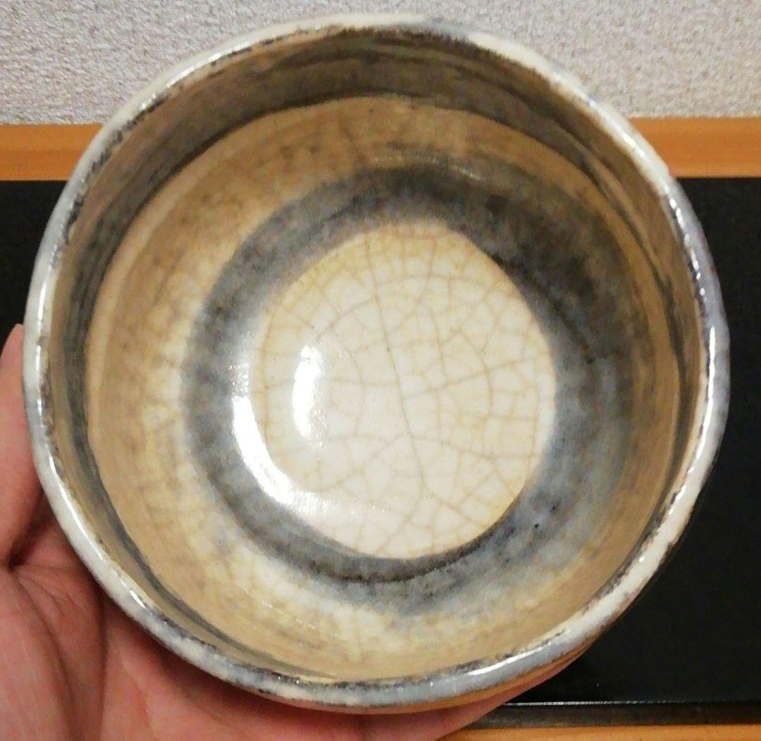 小川裕起夫作楽焼刷毛目茶碗共箱共布茶道具