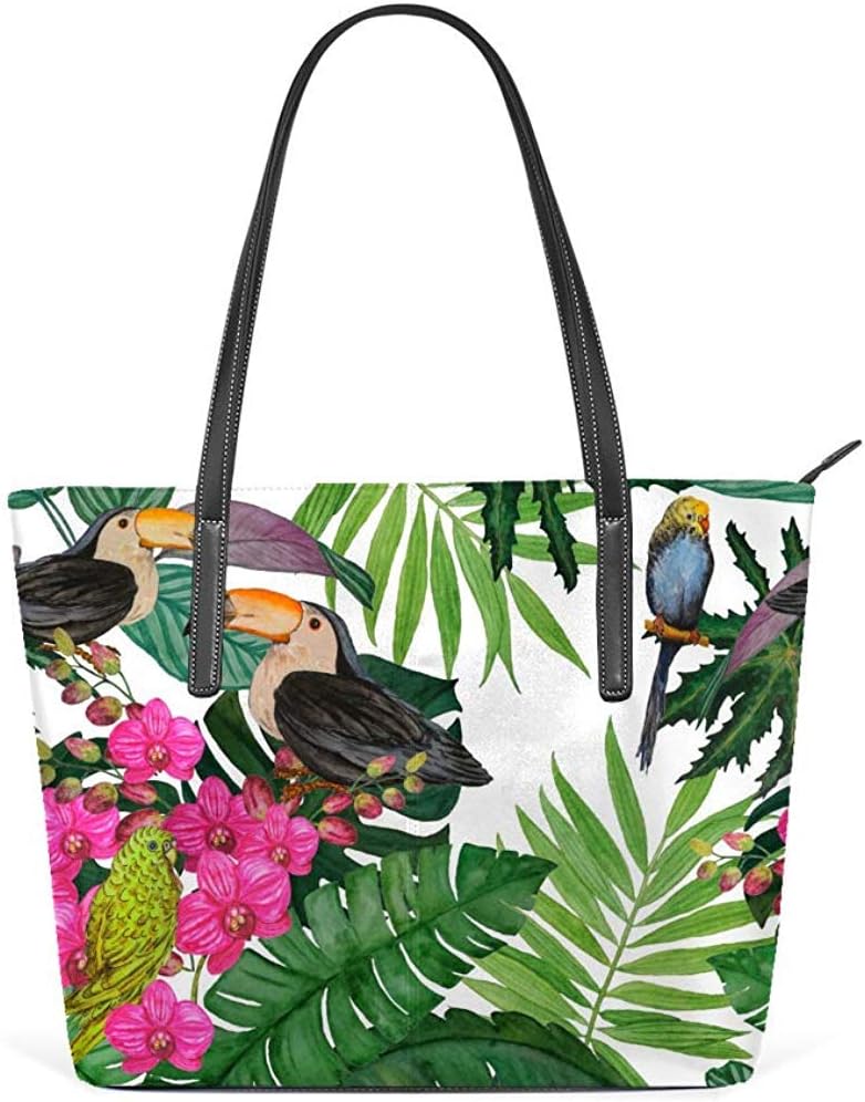 Fashion Trend Women Handbag Large Capacity High-Grade Leather can be Loaded Cosmetic Sunglasses Wallet Leaves and Birds Beautiful Classic Temperament