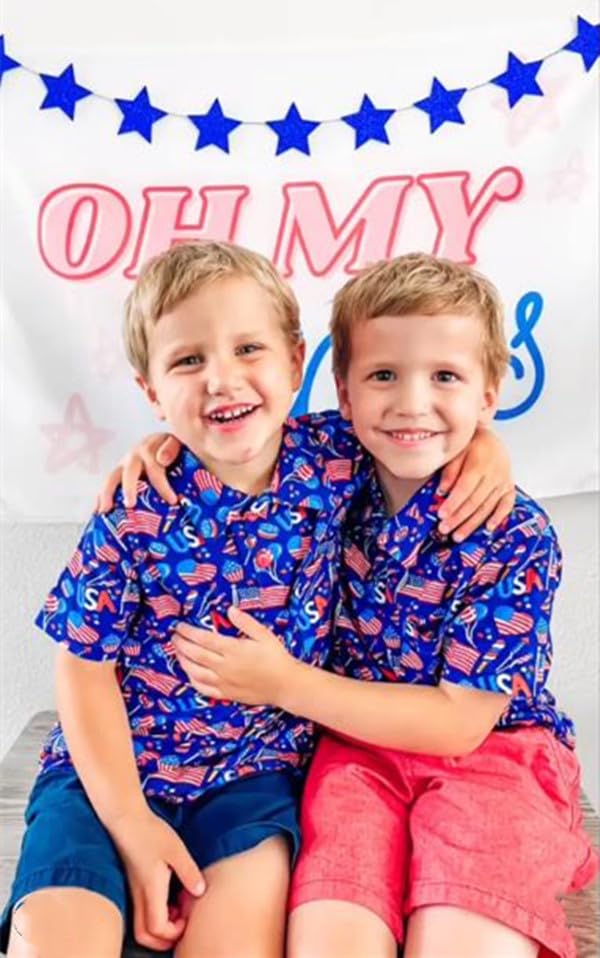 FYBITBO-Toddler-Baby-Boy-4th-of-Outfits-Gentleman-Short-Sleeve-Button-Down-Shirt-Dress-Shorts-Fourth-of-July-Clothes-Set