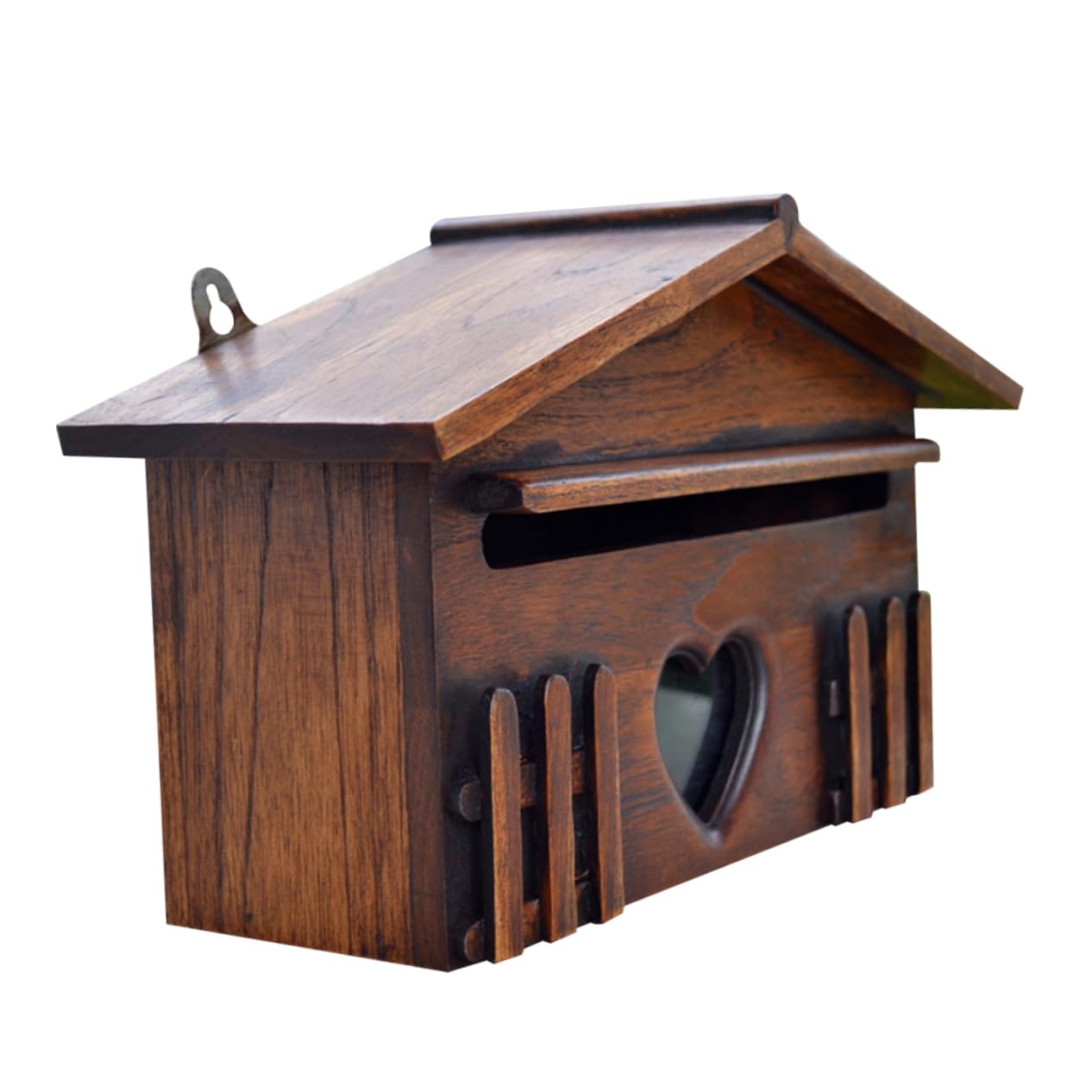 ARTIBETTER Wooden Cabin Mailbox Rustic Vintage Outdoor Rainproof Letter Box Suggestion Box Post Box for Home Bar House Decor 1pc