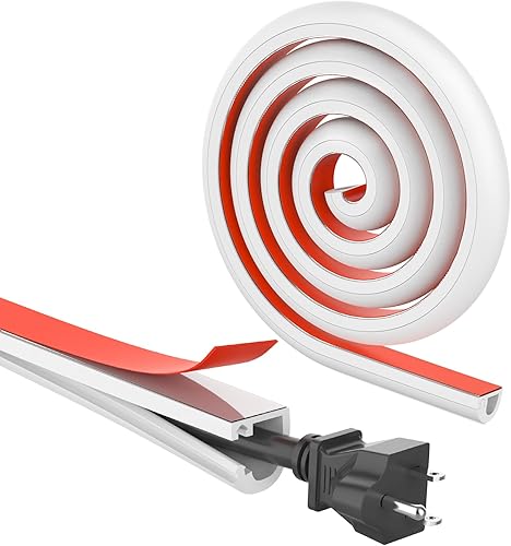 Cubierta de cable de pared de 196 pulgadas, cubierta de cable autoadhesivo para cables, cubierta de cable flexible para gestión de cables, 0.59