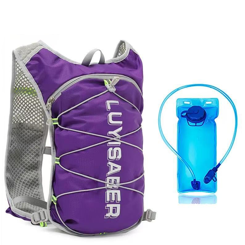 CHENXIAOHONG Mochila unissex leve e compacta para atividades ao ar livre, corrida, ciclismo e viagem, impermeável e prática(Roxo + Bolsa de Água)