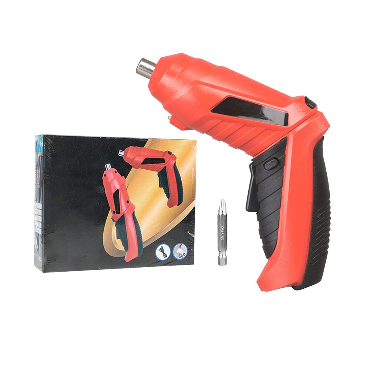 Cordless Screwdriver Rechargeable 3 6V 1300mAh Li-ion Electric Screwdriver Set Collapsible Power Screwdrivers Colorful Box Package Red