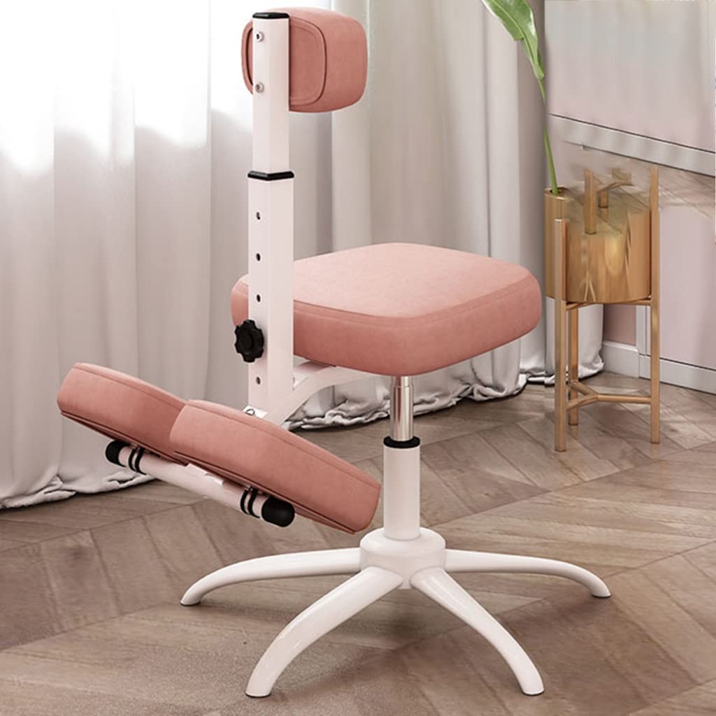 GIZNXBA Silla De Rodillas Silla De Escritorio para Estudiantes Ajustable para Niños Y Niñas con Protector De Pecho Ajustable De 5 Marchas, para Corregir La Postura Sentada (Color : /Pink, Size : A)