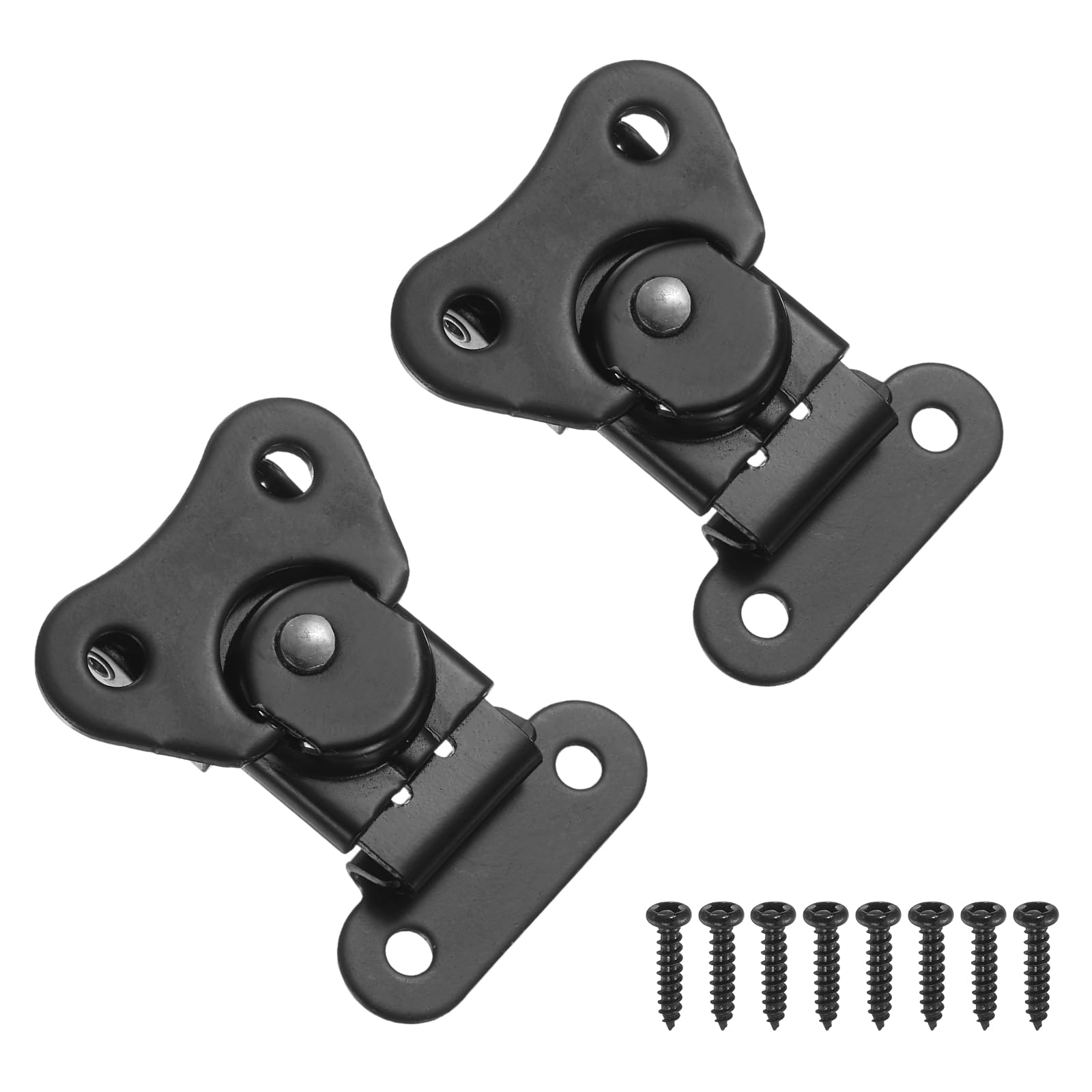 PATIKIL 1.97x1.5" Gancietto A Farfalla A Molla, 2Pcs Gancietto A Farfalla In Acciaio & Fermo Per Chiusura Di Cassa Scatola Baule, Nero