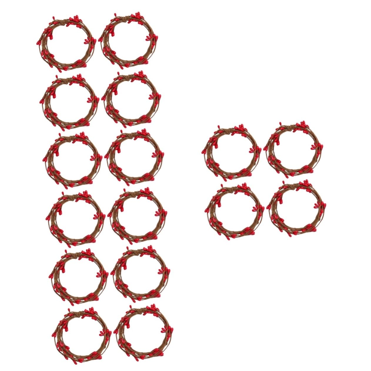 Abaodam 16piezas Guirnalda De Artificiales Rojas De Rattan para Decoración Navideña Suministros De Adornos para Fiestas y Hogar
