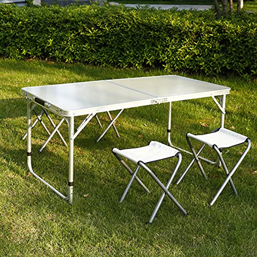 Table de pique-nique pliante anti-rouille avec 4 assises pour camping et pique-nique