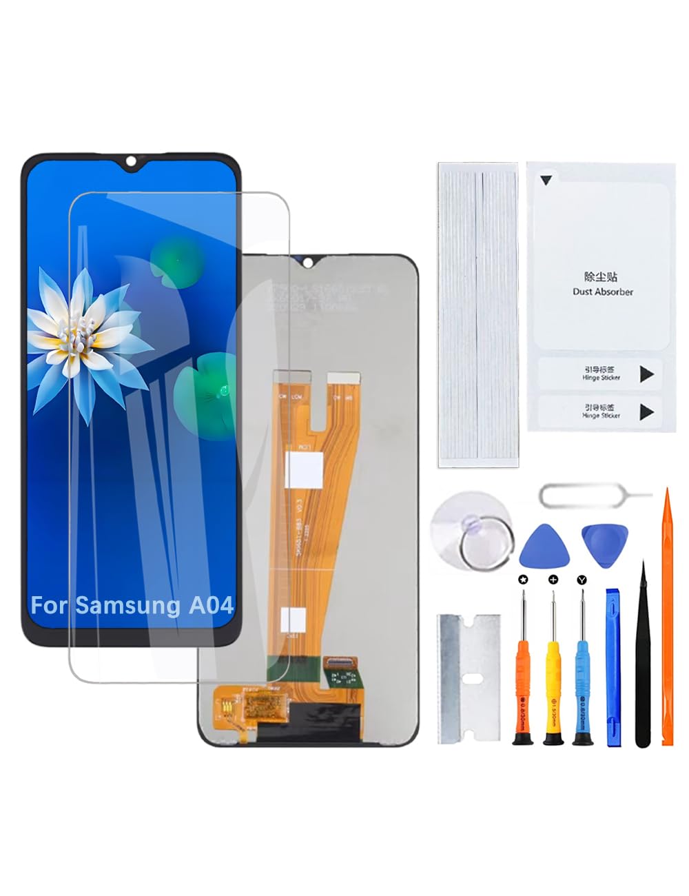 H&LYCYJ, Schermo LCD di ricambio per Samsung Galaxy A04 A045F A045F/DS A045M, con kit di assemblaggio