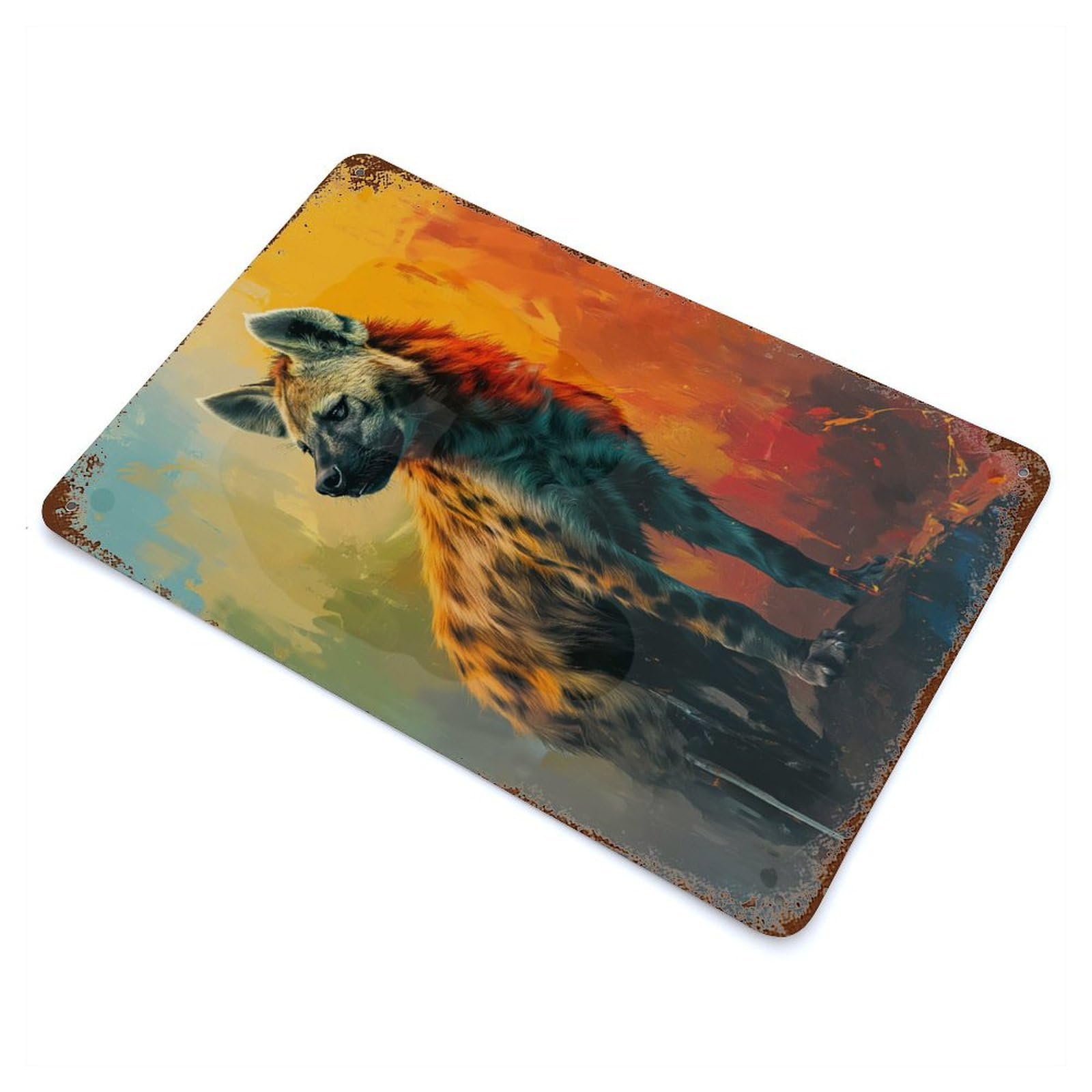 The Crazy Hyena Vintage Wall Sign 11.8"x7.9", Rust Effect Metal Decor for Farmhouse, Kitchen And Entryway Decor