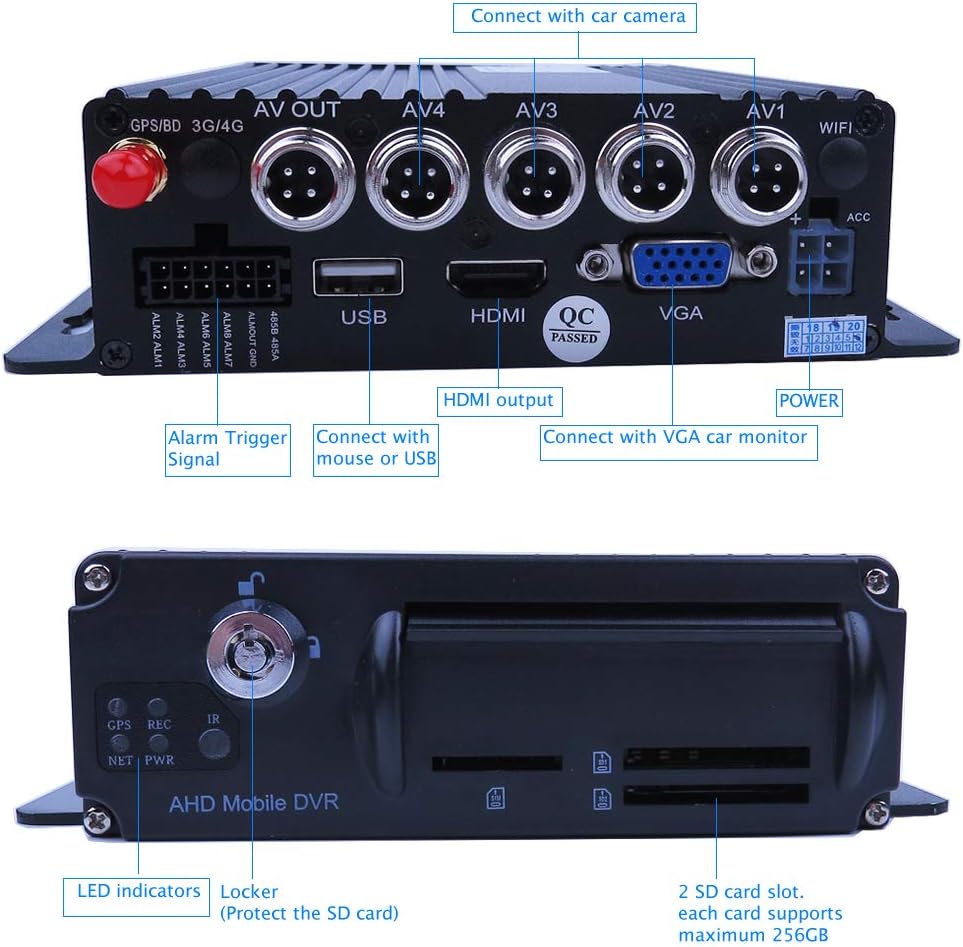 Best Cyber Monday 🔥 JOINLGO 4-CH 1080P Truck Camera System Real-time Record GPS Track and Speed Video and Audio with Waterproof 120 Large View Angle Camera for Van RV Bus