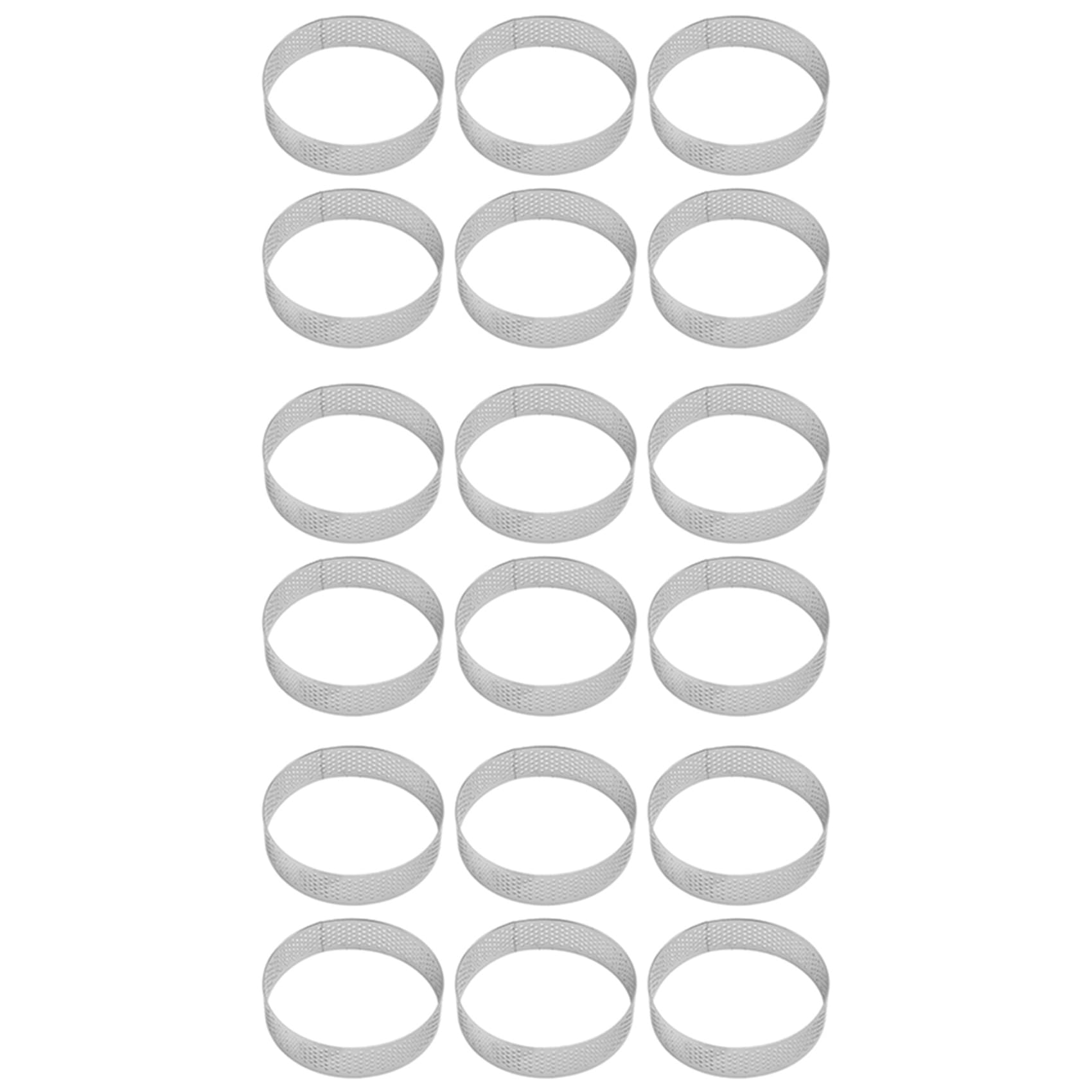 Hndhbfgrt 18 Pack Stainless Steel Tart Rings, Heat- Perforated Cake Mousse Ring,Cake Ring Mold,Round Cake