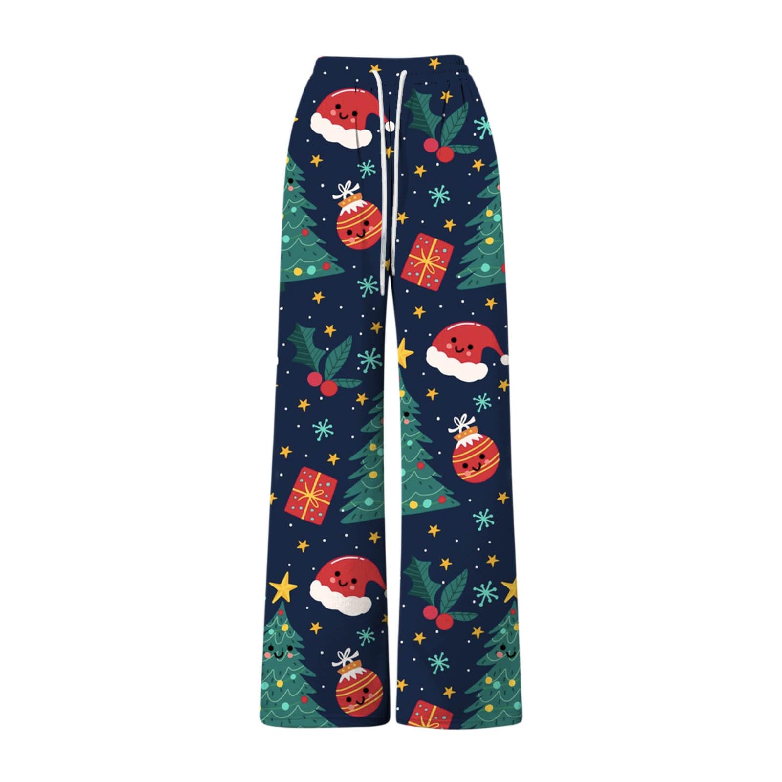 Pantalon Chandal Mujer Chandal Ancho Jogger Pantalones Casuales Femeninos Tiro elástico cordón Estampado Yoga Deportivo Bolsillos Laterales Ajuste cómodo