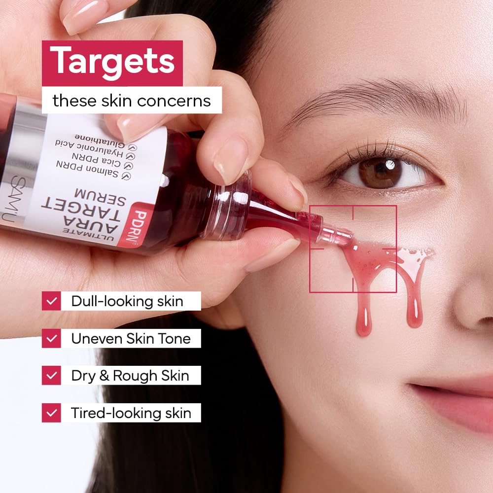 SAM'U PDRN Ultimate Aura Target Serum - PDRN Salmon glow serum with Glutathione, Vitamin C & Niacinamide, Korean Skin Care - Image 4