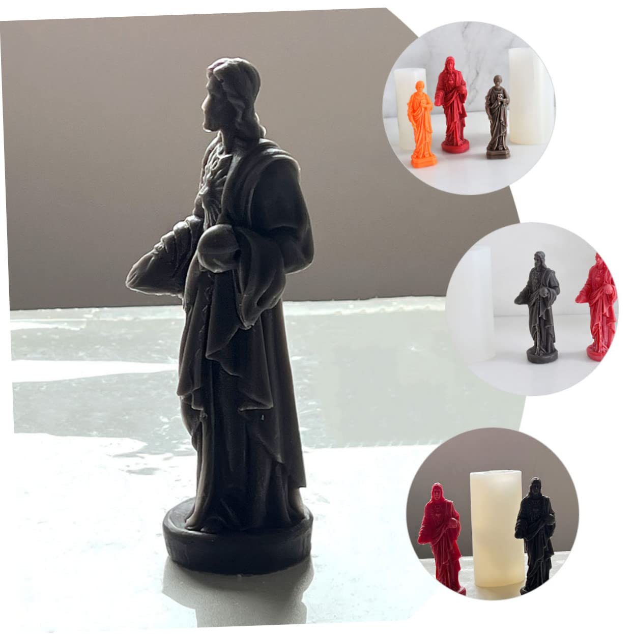 Jesus Kerzenform aus Silikon für Selbstgemacht Kerzenherstellung mit Einfacher Bedienung Weiße Gussform für Gips und Epoxidharz zum Basteln und Dekorieren
