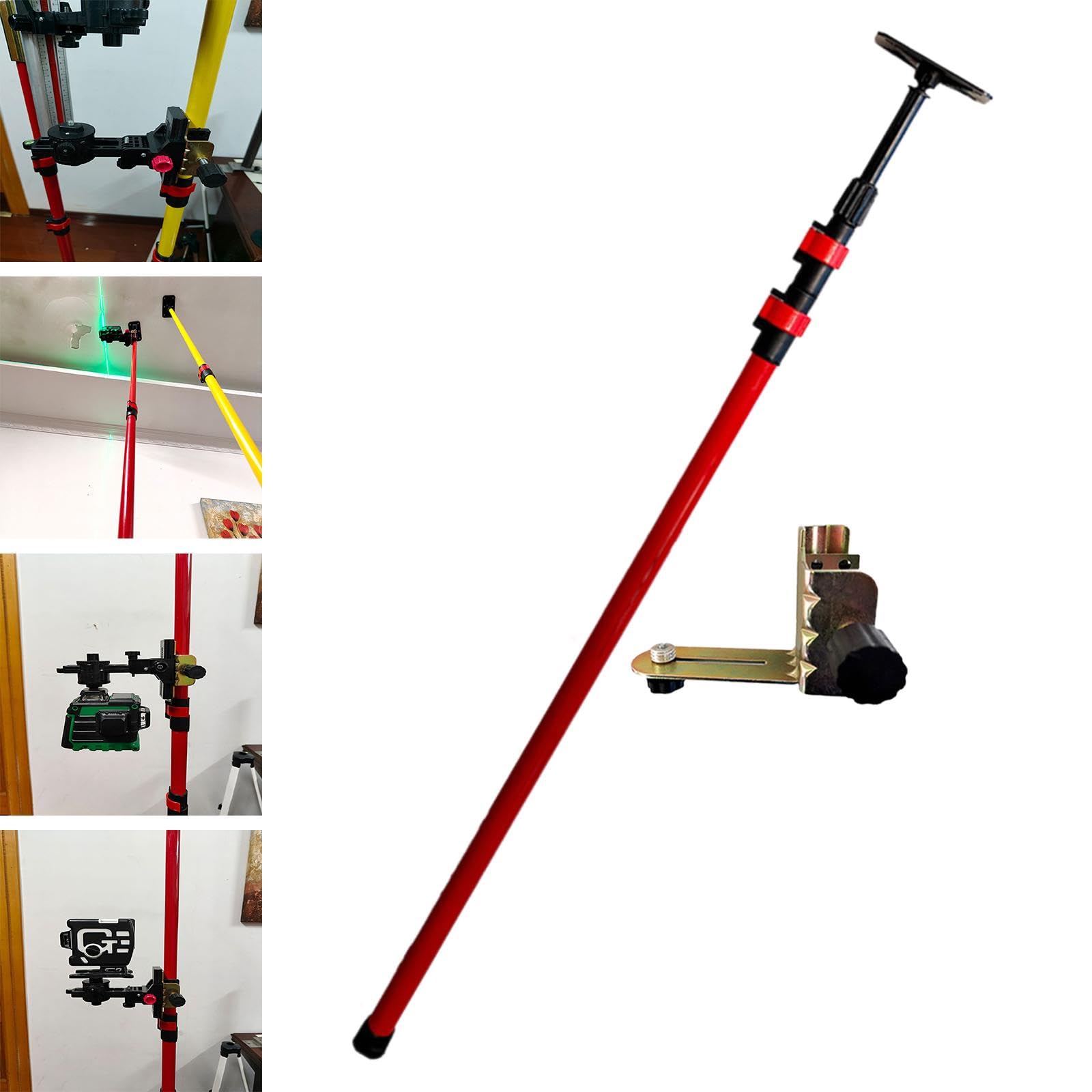 Nivel Láser, Varilla Telescópica, Soporte de Pared, Longitud Ajustable, 3M, Soporte de Nivelación Automática, Soporte de Pared Nivelador para El Hogar, a