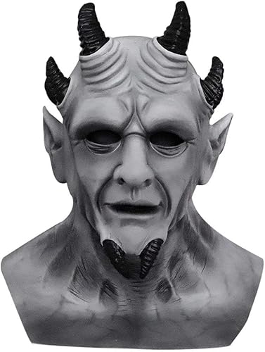 Pecado del Orgullo Superbia Máscara de demonio hexagonal espeluznante máscara de Halloween realista de diablo disfraz de siete pecados capitales