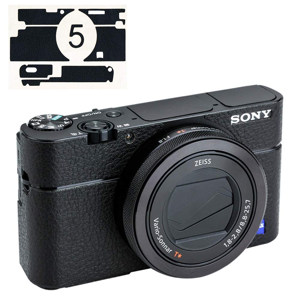 KIWIFOTOS KS-RX100VL Anti-Scratch Camera Body Cover Sticker Protector for Sony RX100 VA V VI III (Fits RX100M5A RX100M5 RX100M4 RX100M3 Only), Microfiber Leather Anti-Slide Grip