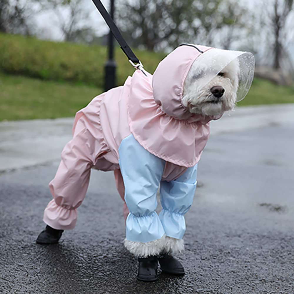 Płaszcz przeciwdeszczowy dla psów, Płaszcz przeciwdeszczowy dla psa Outdoor Puppy Raincoat XS-2XL Wodoodporny płaszcz psów Kombinezon zwierząt Artykuły(Pink,L)