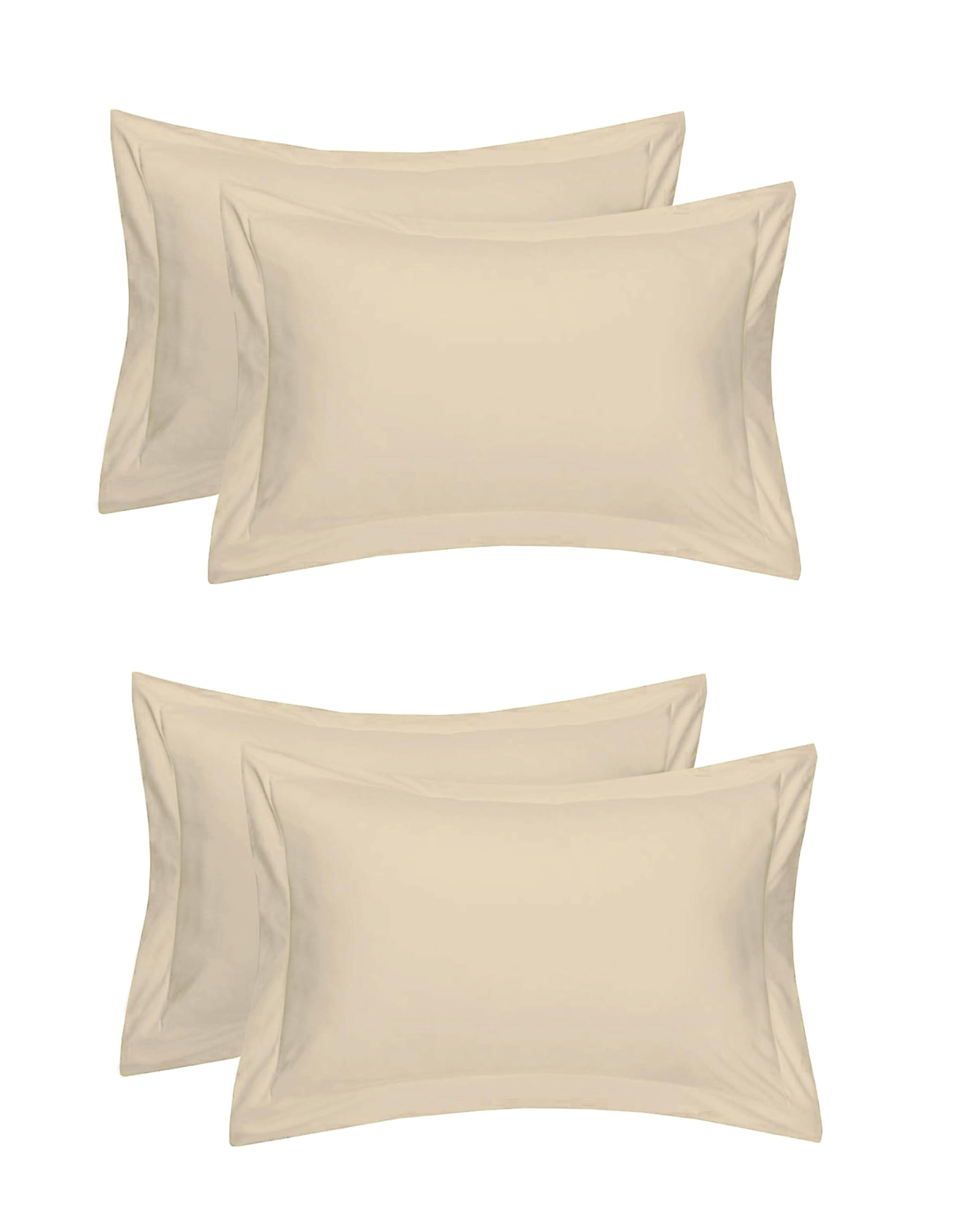 King Size Pillow Covers - Cream Beige Set of 4 -1