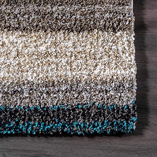 Image of Shaggy Rugs 12 x 16 Feet Soft and Cozy Carpet for Living Room & Hall, Bedroom, and Kids Room Non-Slip, High Pile, Machine Washable, Perfect for Any Room (Blue Multi-A)