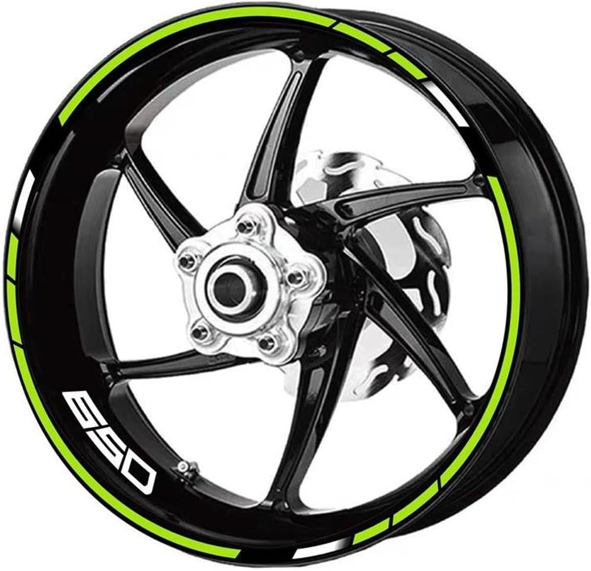 Motorcycle A Set 17 Inch Front and Rear Frame Decal Wheel Hub Waterproof Reflective Rim Stickers for Z650(Style 3)