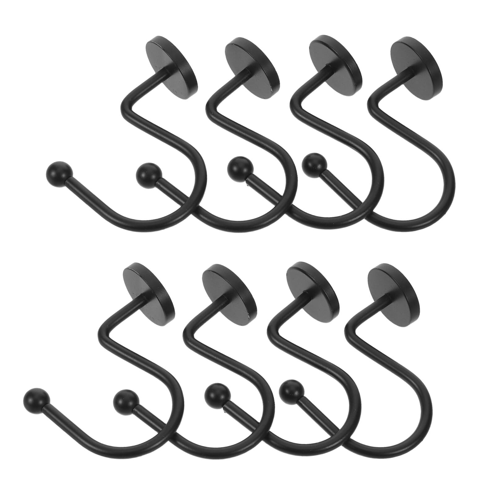 NUOBESTY Lot de 24 Crochets de Rideau de Noirs en Métal Massif Accessoires Décoratifs Résistants à L'Humidité pour Tringle Anneaux Rustiques pour Salle de Bain et Rideaux Légers