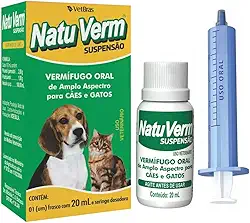 NatuVerm Suspensão Vermífugo Oral para Cães e Gatos 20ml