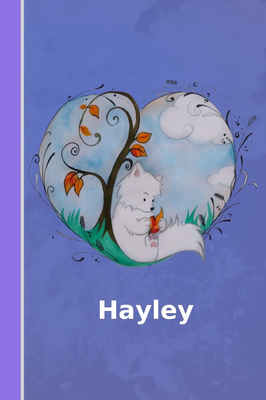 Hayley: personalized notebook | illustration fox with heart | softcover | 120 pages | blank | notebook | diary | scrapbook | journal | gift idea