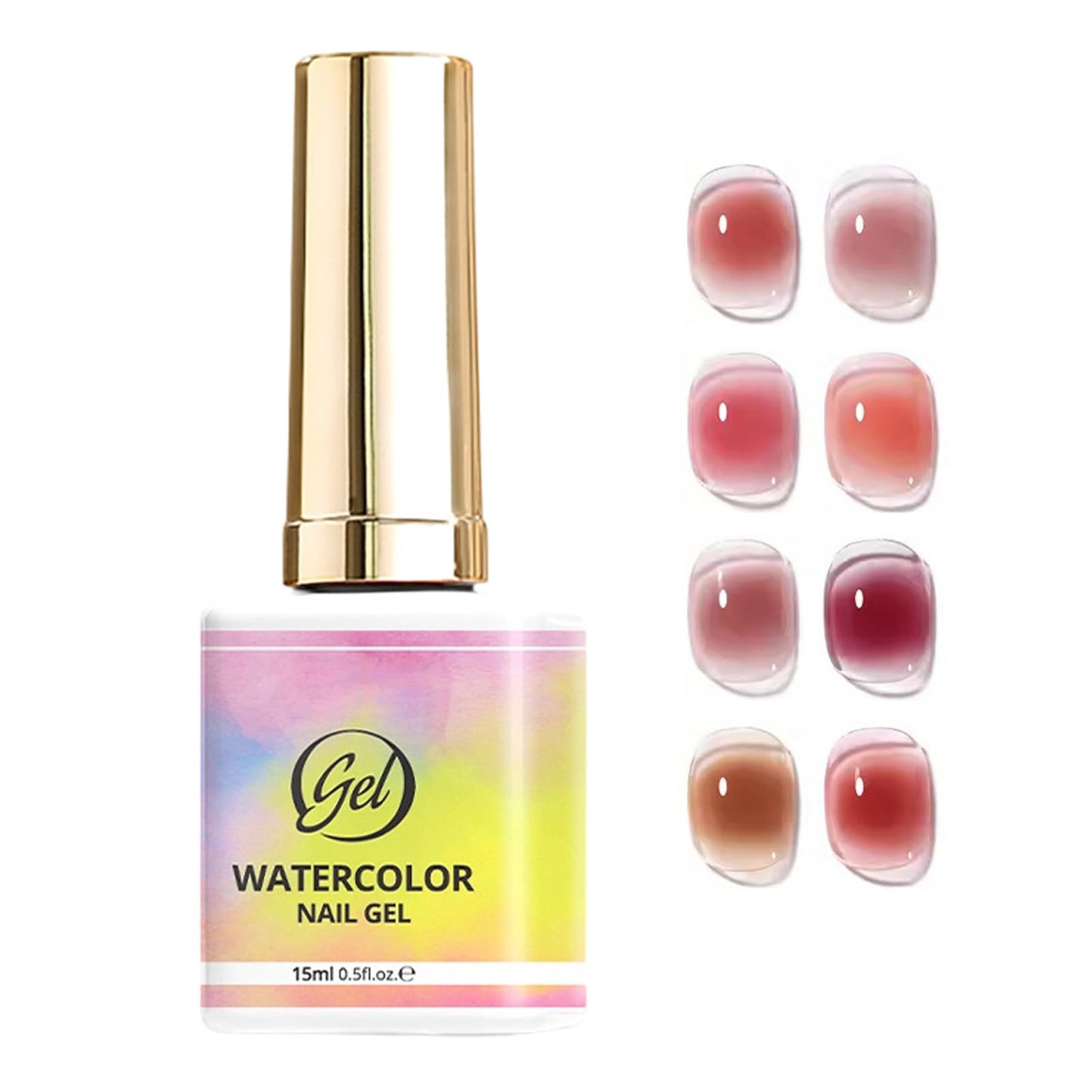 Marble Nail Polish | Watercolor Manicure Tools,15ml Fast Curing Nail Design Base Gel,for Spring Valentine's Day Birthday Wedding Party Date Home Vacation Travel Salon Women