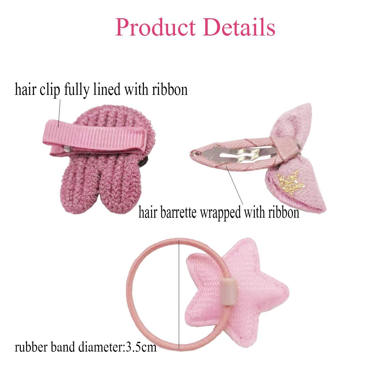 18pc Hair Accessories Combo Set, Clips & Ponytail Holders