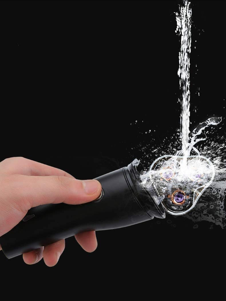 Rasoio Elettrico per Uomo, Rasoio Elettrico rotativo con Trimmer Barba Pop-up, Ricaricabile Cordless