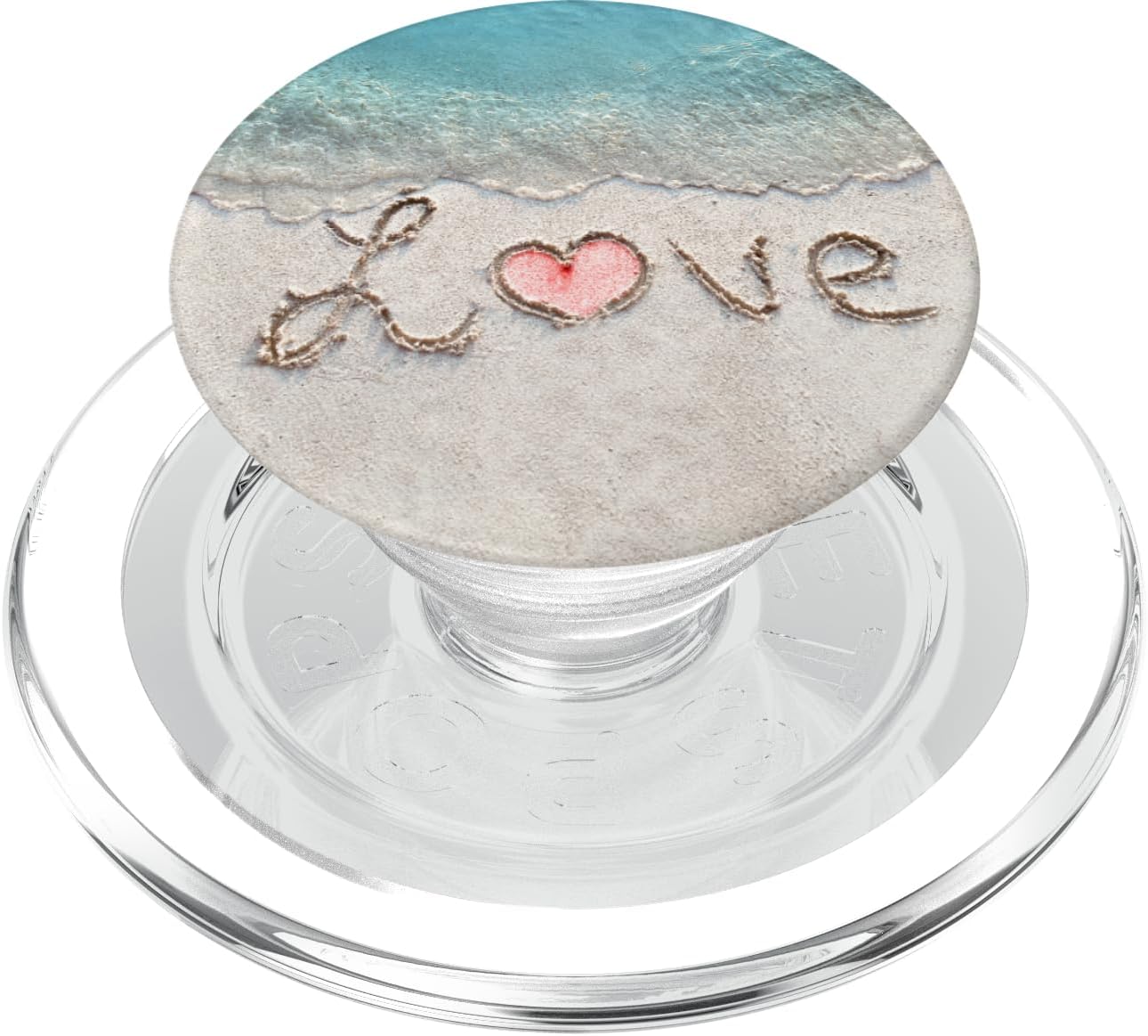 Beach Sand Love Heart Ocean Water Lover PopSockets PopGrip for MagSafe