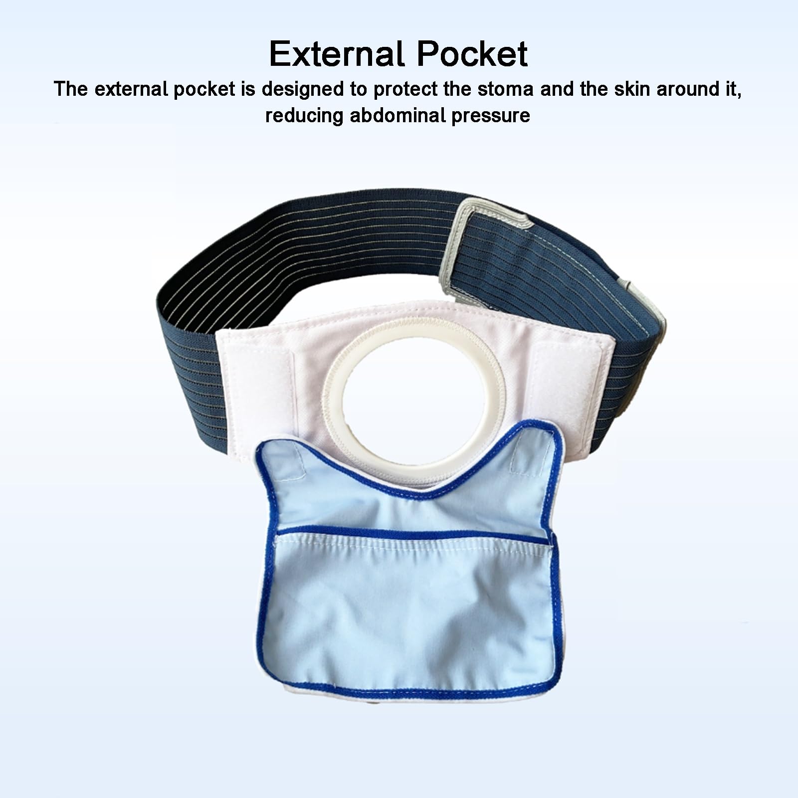 Fascia Elastica Addominale, Fascia Addominale Post Operatoria, con Sacca di Supporto e Copertura Protettiva, Regolabile e Rimovibile, per Il Fissaggio della Sacca per Stomia(XL)