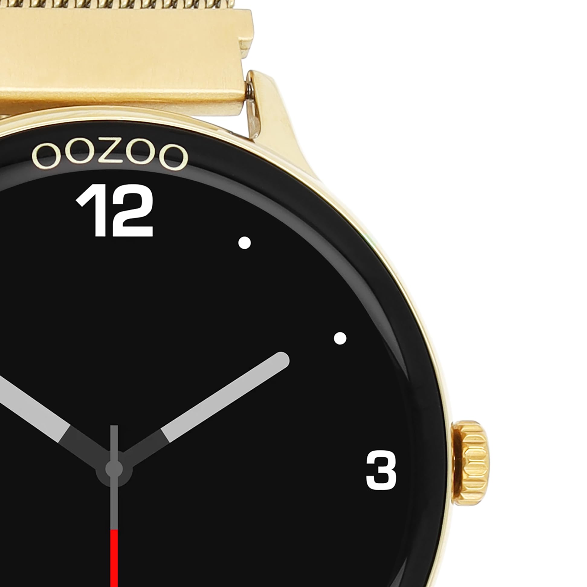Oozoo - Versátil reloj inteligente para hombre con pulsera de malla de 20 mm | Rastreador de fitness con pulsómetro, podómetro y monitor del sueño | Smartwatch redondo compatible con iOS y Android |