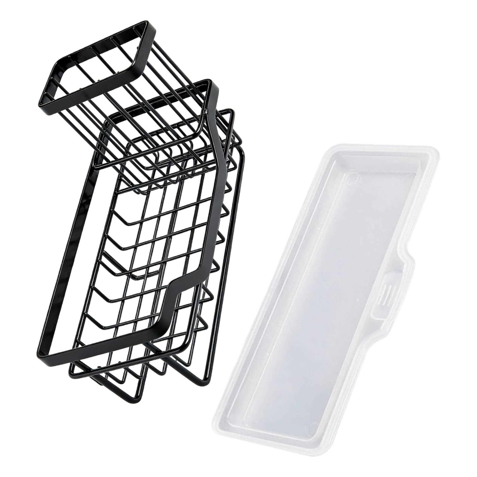 Organized Kitchen Countertop Rack for Sponges Brushes and Soap Including Removable Drip Tray Maintaining Clean Dry Area Stainless Steel Sponge Holder with Removable Drip Tray for Quick Drainage