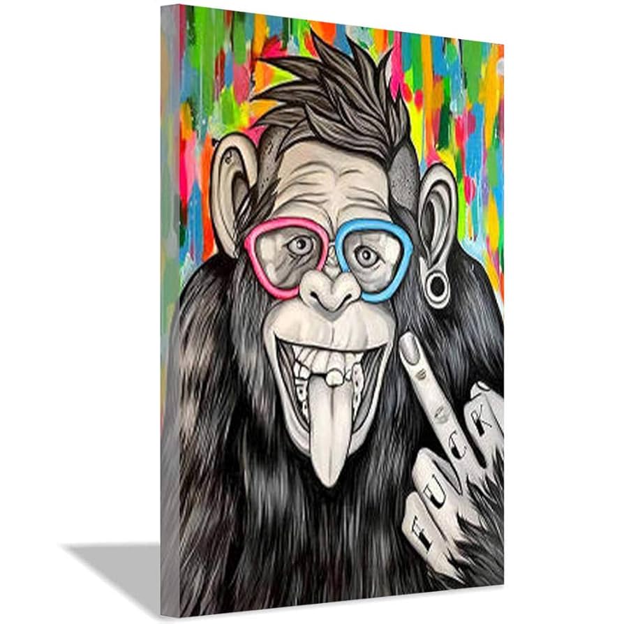 猿のキャラクターアートパネル ポスター 607mm✖️607mm 楽天