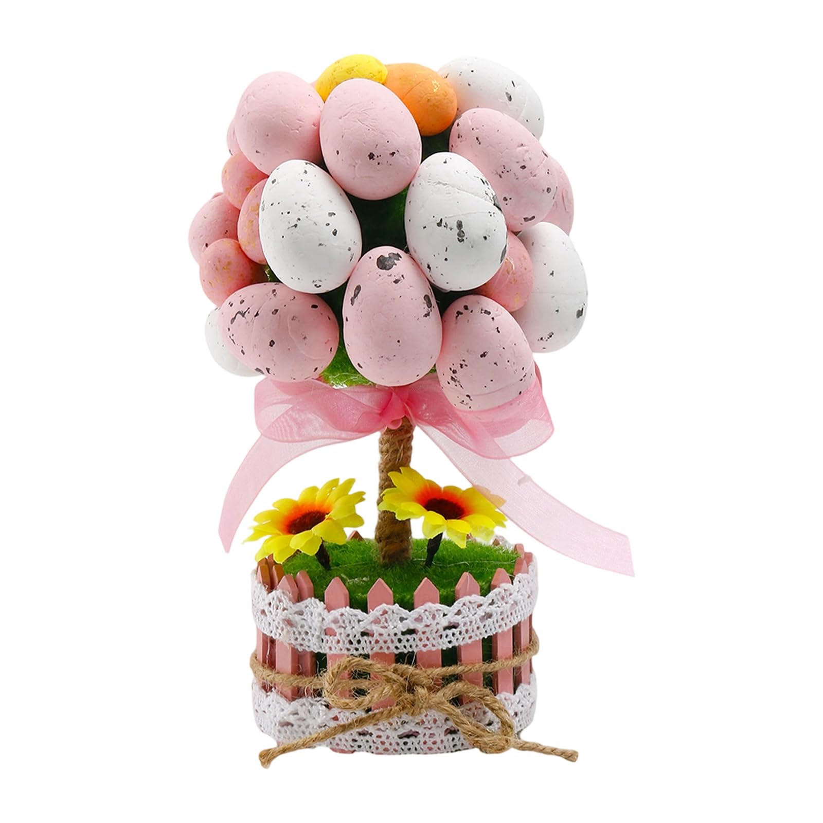 NVOQILIN Multifunctional Easter Themed Artificial Plant Decor with Eggs for Celebration Ambiance Easter Artificial Eggs Plant Ornament for Home Decor Easy Maintenance